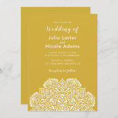 Invitation Classical Geometric Mandala Pattern Wedding (Devant / Derrière)