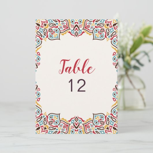 Invitation Classical Geometric Mandala Wedding Table Number (Debout devant)