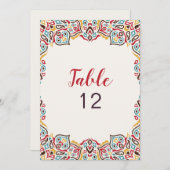 Invitation Classical Geometric Mandala Wedding Table Number (Devant / Derrière)