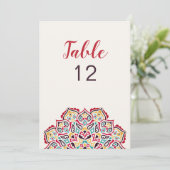 Invitation Classical Geometric Mandala Wedding Table Number (Debout devant)