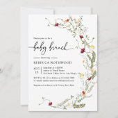 Invitation Classical Modern Botanical Wildflower Baby Brunch (Devant)