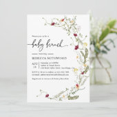 Invitation Classical Modern Botanical Wildflower Baby Brunch (Debout devant)