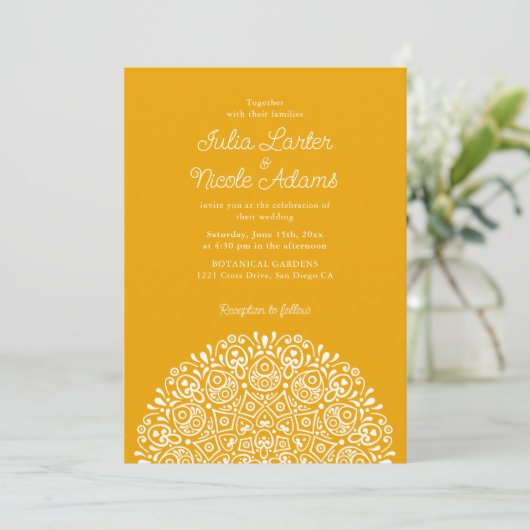 Invitation Classical Ornate Art Deco Style Mandala Wedding (Debout devant)
