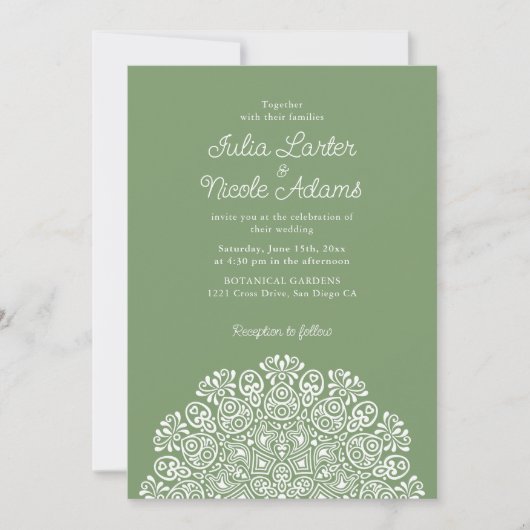 Invitation Classical Ornate Art Deco Style Mandala Wedding (Devant)