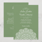 Invitation Classical Ornate Art Deco Style Mandala Wedding (Devant / Derrière)