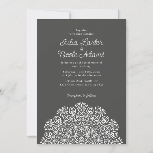 Invitation Classical Ornate Art Deco Style Mandala Wedding (Devant)