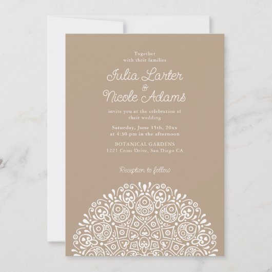 Invitation Classical Ornate Art Deco Style Mandala Wedding (Devant)