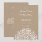 Invitation Classical Ornate Art Deco Style Mandala Wedding (Devant / Derrière)