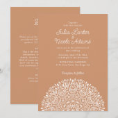 Invitation Classical Ornate Art Deco Style Mandala Wedding (Devant / Derrière)