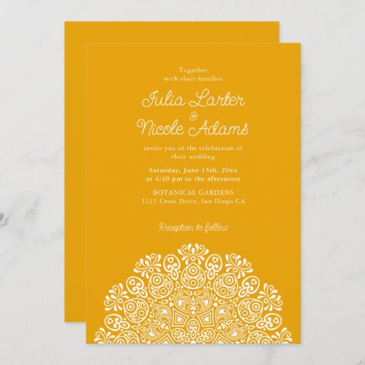 Invitation Classical Ornate Art Deco Style Mandala Wedding (Devant / Derrière)