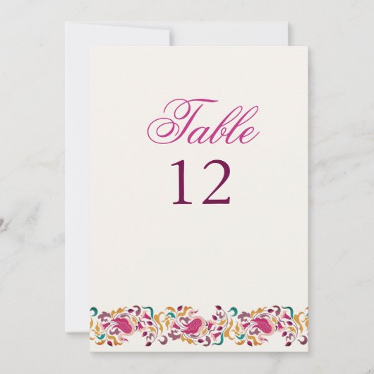 Invitation Classical Pearl Swan Floral Wedding Table Number (Devant)