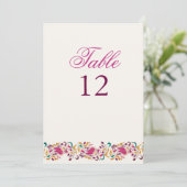 Invitation Classical Pearl Swan Floral Wedding Table Number (Debout devant)