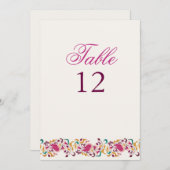 Invitation Classical Pearl Swan Floral Wedding Table Number (Devant / Derrière)