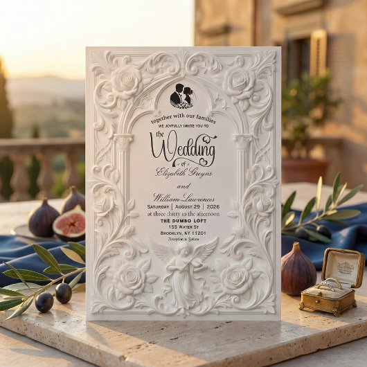 Invitation Classical Rococo Arch Fairytale Columns Wedding