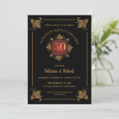 Invitation Classieux  50e anniversaire de mariage noir et or (Debout devant)