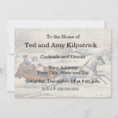 Invitation Classique 1853 Traîneau Currier Ives Route Hiver (Dos)
