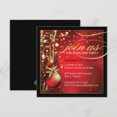 Invitation classique à la fête de Noël (Devant / Derrière)