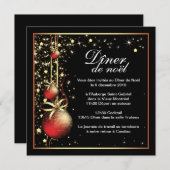 Invitation classique à la fête de Noël (Devant / Derrière)