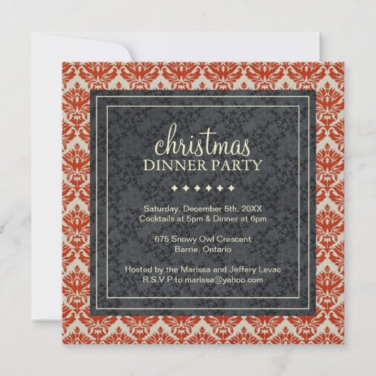 Invitation classique à la fête de Noël (Devant)