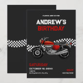 Invitation classique à l'anniversaire de moto (Devant / Derrière)