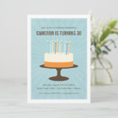 Invitation classique à l'anniversaire du gâteau (Debout devant)