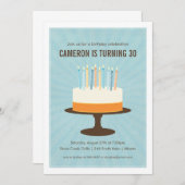 Invitation classique à l'anniversaire du gâteau (Devant / Derrière)