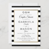 Invitation classique à rayures monogramme pour la  (Devant)