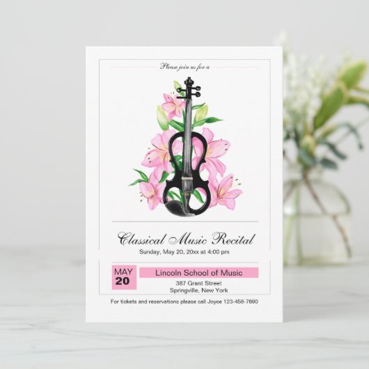 Invitation classique à violon (Debout devant)