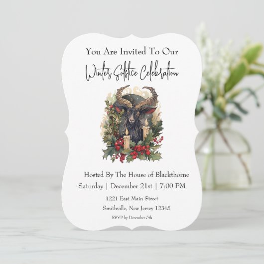 Invitation classique à Yule de chèvre (Debout devant)