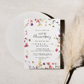 Invitation Classique Anniversaire de Mariage 50 ans Fleurs Sa