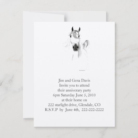 Invitation classique Arabian Horse (Dos)