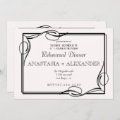 Invitation classique au dîner de répétition. (Devant / Derrière)