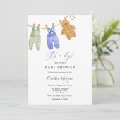 Invitation classique Baby shower garçon (Debout devant)