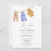 Invitation classique Baby shower garçon (Devant)
