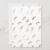 Invitation classique blanc noir monogramme mariage or crête (Dos)