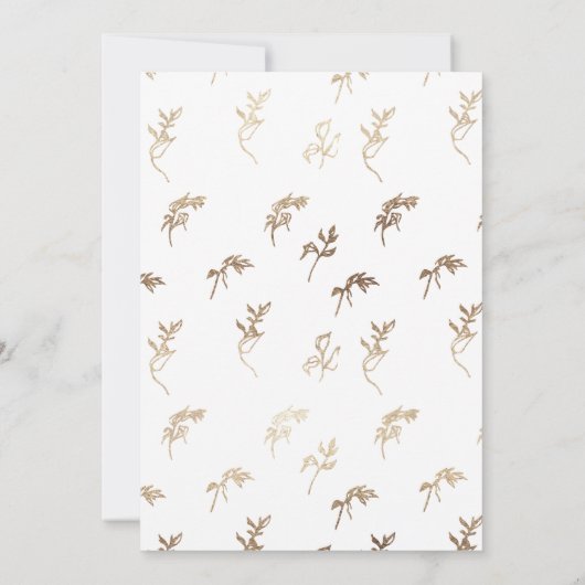 Invitation classique blanc noir monogramme mariage or crête (Dos)