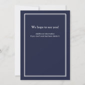 Invitation Classique Bleue pour Fête de Retraite (Dos)