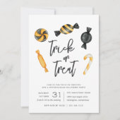 Invitation Classique bonbon Trick ou Treat Halloween Party (Devant)