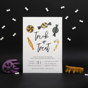 Invitation Classique bonbon Trick ou Treat Halloween Party