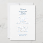 Invitation Classique catholique Bleu Floral Mariage religieux (Dos)