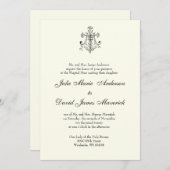 Invitation Classique catholique Élégant Mariage religieux (Devant / Derrière)