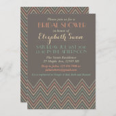 Invitation classique Chevron Grey Bridal Shower (Devant / Derrière)