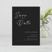 Invitation Classique Chic Black & White Photo Enregistrer La (Debout devant)