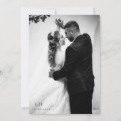 Invitation Classique Chic Black & White Photo Enregistrer La (Dos)