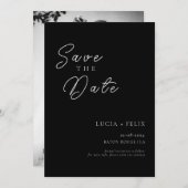 Invitation Classique Chic Black & White Photo Enregistrer La (Devant / Derrière)