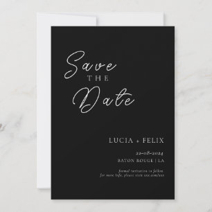 Invitation Classique Chic Black & White Photo Enregistrer La 