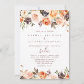 Invitation Classique Chic Boho Floral Mariage espagnol (Devant)