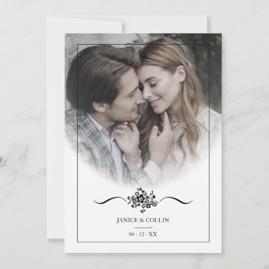 Invitation Classique Chic Typographie Script Mariage photo (Devant)