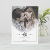 Invitation Classique Chic Typographie Script Mariage photo (Debout devant)