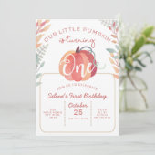 Invitation classique Citrouille premier anniversai (Debout devant)